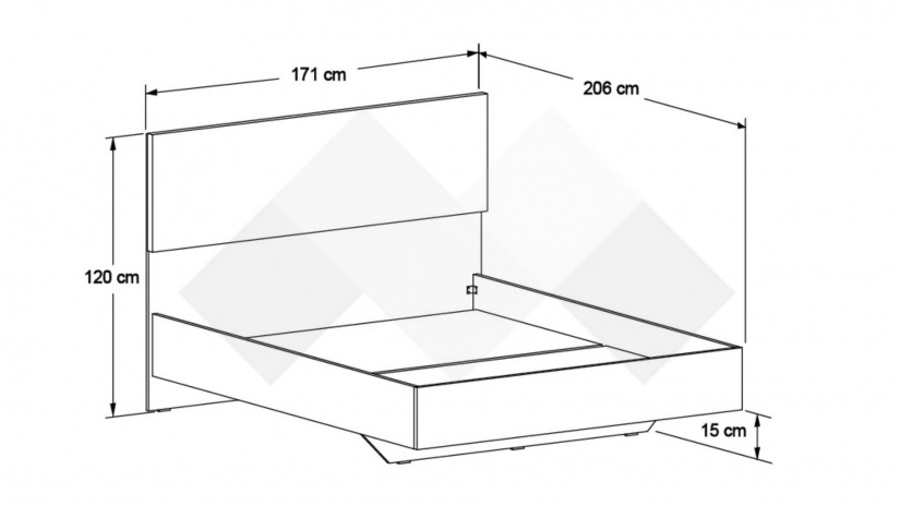 Спалня 160/200 Огняна с включен матрак Бонел 160/200 орех осло - изглед 3