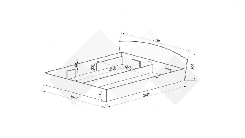 Спалня 160/200 Скай с включен матрак Бонел 160/200 нардо сив - изглед 4 - МебелМаг Спалня 160/200 Скай с включен матрак Бонел 160/200 нардо сив - изглед 4