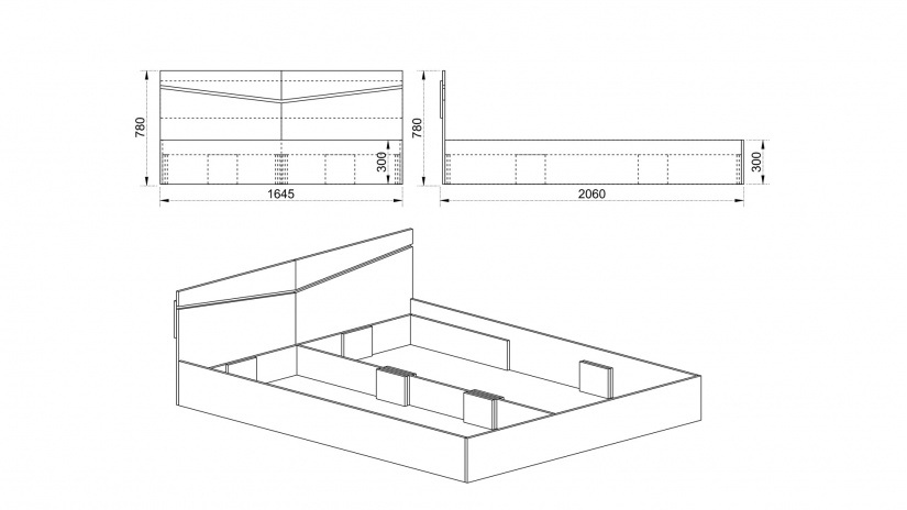 Спалня 160/200 Тенеси сонома арвен с бял гланц - изглед 3