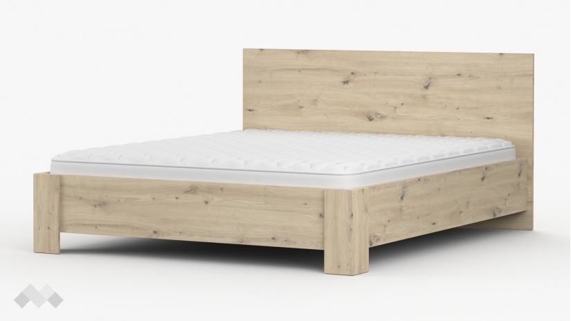 Спалня 160/200 Верона с включен матрак Бонел 160/200 дъб артисан - изглед 3 - МебелМаг Спалня 160/200 Верона с включен матрак Бонел 160/200 дъб артисан - изглед 3