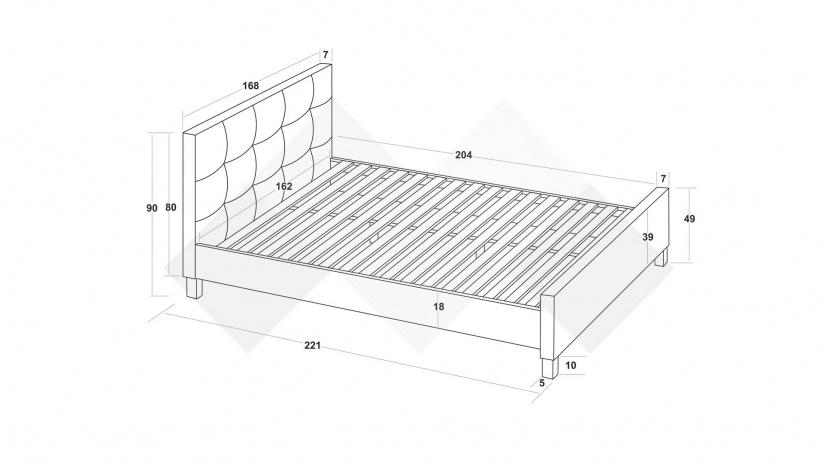 Тапицирана спалня 160/200 Анаса с включен матрак Sleep Nuvia 160/200 червен - изглед 3 - МебелМаг Тапицирана спалня 160/200 Анаса с включен матрак Sleep Nuvia 160/200 червен - изглед 3
