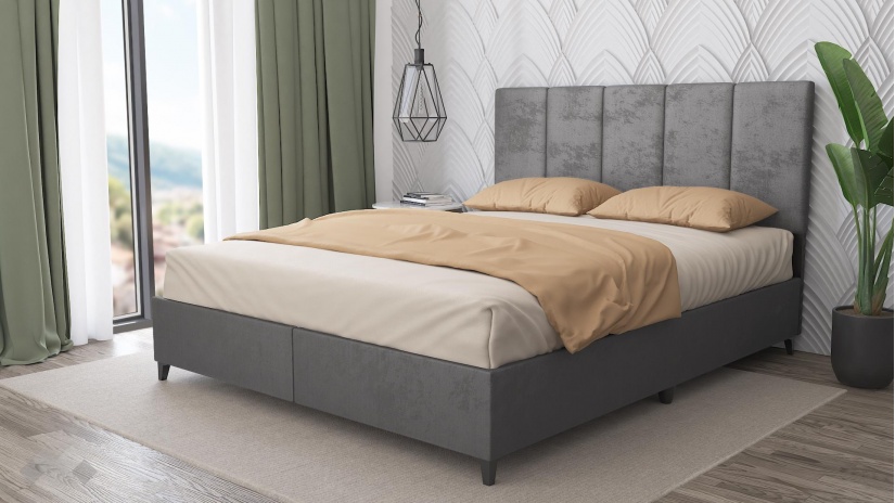 Боксспринг легло 160/200 Барона с включен матрак Sleep Nuvia 160/200 сив - изглед 1