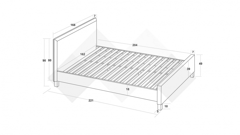 Тапицирана спалня 160/200 Дена с включен матрак Sleep Nuvia 160/200 сив - изглед 3 - МебелМаг Тапицирана спалня 160/200 Дена с включен матрак Sleep Nuvia 160/200 сив - изглед 3