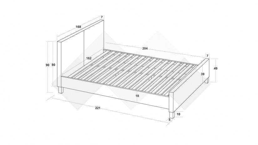 Тапицирана спалня 160/200 Елана с включен матрак Sleep Nuvia 160/200 сив - изглед 3 - МебелМаг Тапицирана спалня 160/200 Елана с включен матрак Sleep Nuvia 160/200 сив - изглед 3