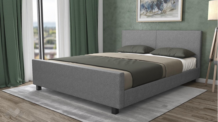 Тапицирана спалня 160/200 Елана с включен матрак Sleep Nuvia 160/200 сив - изглед 1 - МебелМаг Тапицирана спалня 160/200 Елана с включен матрак Sleep Nuvia 160/200 сив - изглед 1