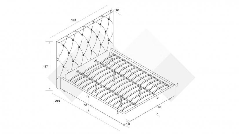 Тапицирана спалня 180/200 Фиора с включен матрак Sleep Nuvia 180/200 зелен - изглед 3 - МебелМаг Тапицирана спалня 180/200 Фиора с включен матрак Sleep Nuvia 180/200 зелен - изглед 3
