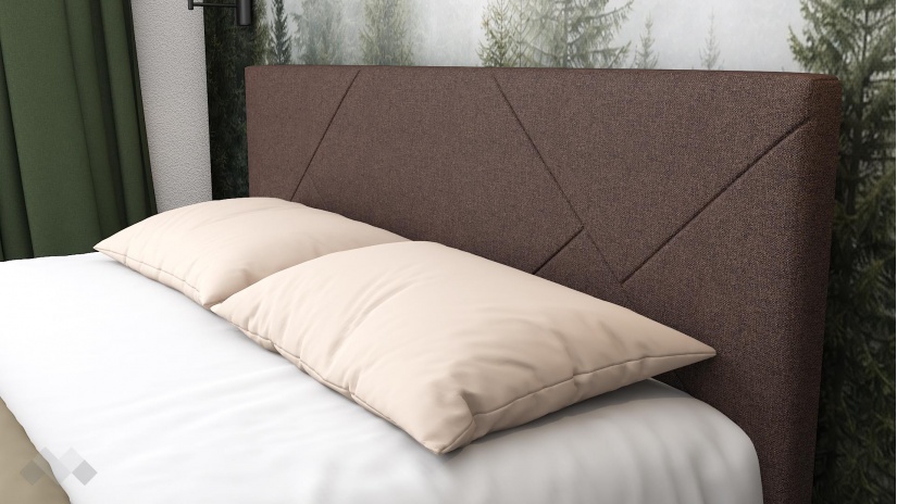 Тапицирана спалня 160/200 Нела с включен матрак Sleep Nuvia 160/200 кафяв - изглед 2 - МебелМаг Тапицирана спалня 160/200 Нела с включен матрак Sleep Nuvia 160/200 кафяв - изглед 2