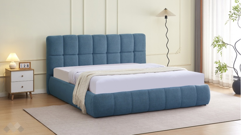 Тапицирана спалня 180/200 Селен с включен матрак Sleep Nuvia 180/200 деним - изглед 1 - МебелМаг Тапицирана спалня 180/200 Селен с включен матрак Sleep Nuvia 180/200 деним - изглед 1