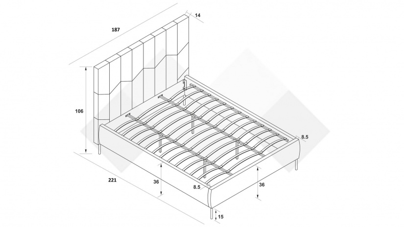 Тапицирана спалня 180/200 Талена с включен матрак Sleep Nuvia 180/200 кафяв - изглед 3 - МебелМаг Тапицирана спалня 180/200 Талена с включен матрак Sleep Nuvia 180/200 кафяв - изглед 3