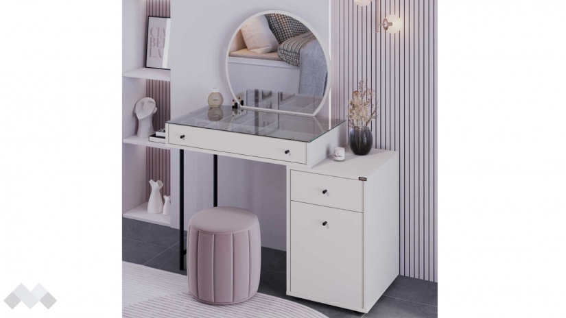 Тоалетка Винити бяло гладко - изглед 1