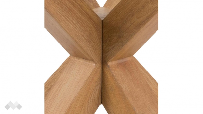 Трапезна маса Хевън неразтегателни стъкло със стомана дъб - изглед 5 - МебелМаг Трапезна маса Хевън неразтегателни стъкло със стомана дъб - изглед 5