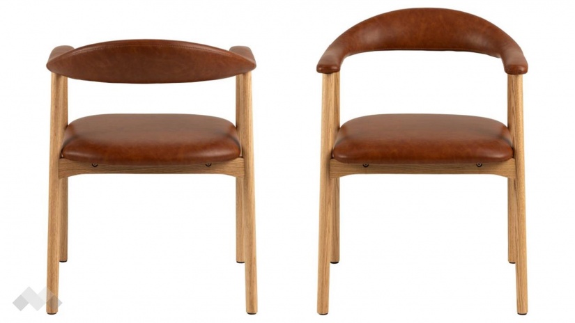 Трапезен стол Аделия кафяв - изглед 1