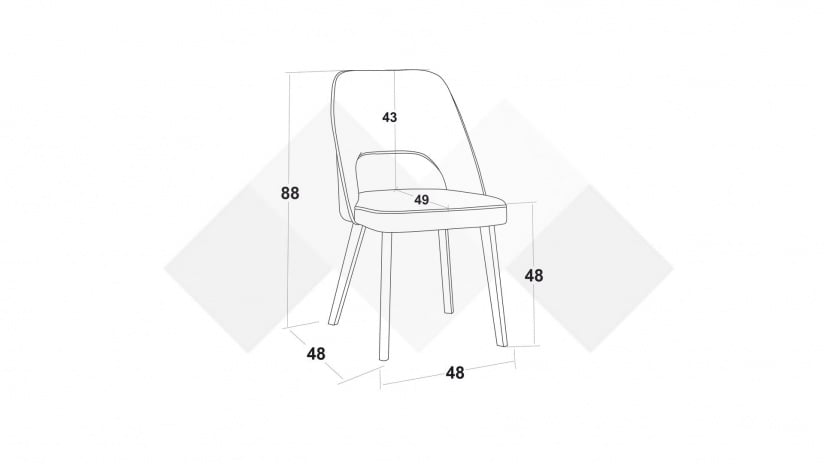 Трапезен стол Алия зелен с бяло - изглед 5