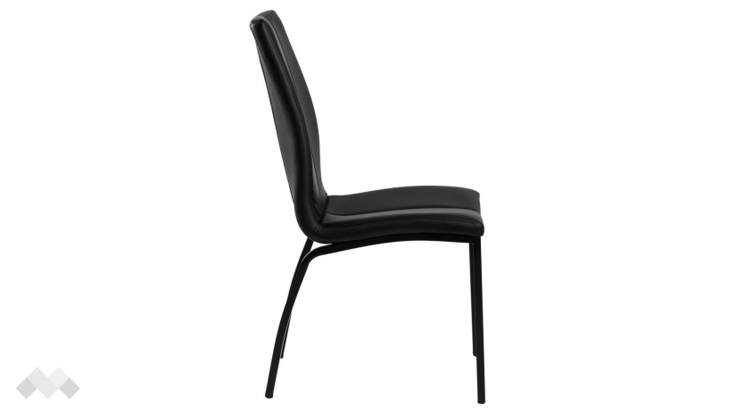 Трапезен стол Аска черен с черен мат - изглед 3