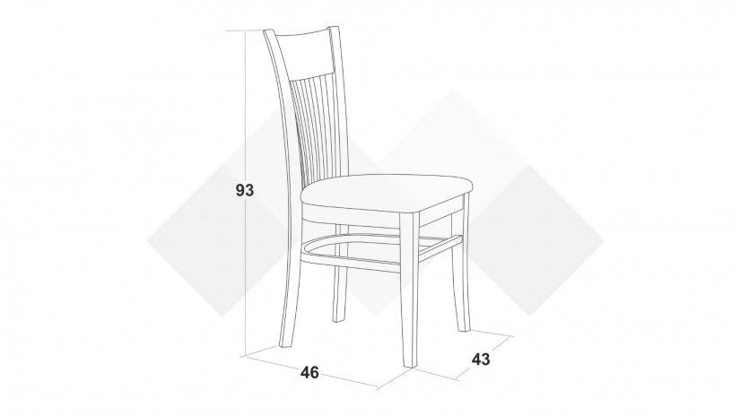 Трапезен стол Атина венге - изглед 2 - МебелМаг Трапезен стол Атина венге - изглед 2