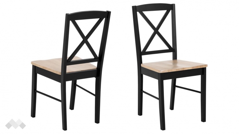 Трапезен стол Елвира черен дъб със светъл дъб - изглед 2