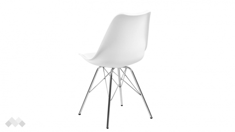 Трапезен стол Ерис бял с хромирана основа - изглед 4