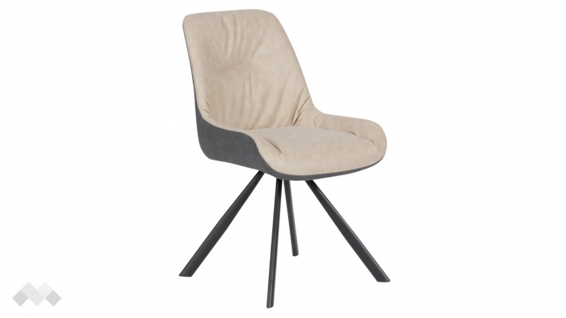 Трапезен стол Фроме бежов - изглед 2