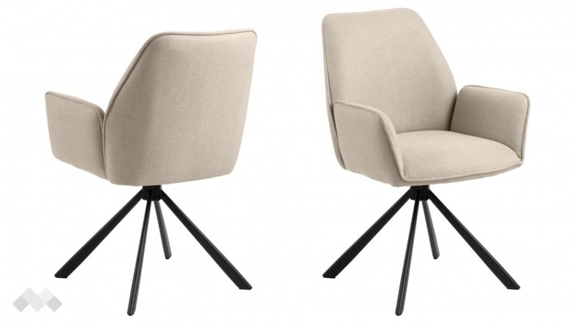 Трапезен стол Гленда бежов - изглед 2 - МебелМаг Трапезен стол Гленда бежов - изглед 2