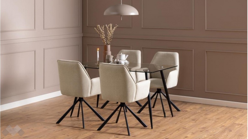 Трапезен стол Гленда бежов - изглед 4 - МебелМаг Трапезен стол Гленда бежов - изглед 4