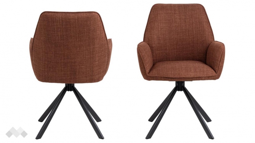 Трапезен стол Гленда кафяв - изглед 1