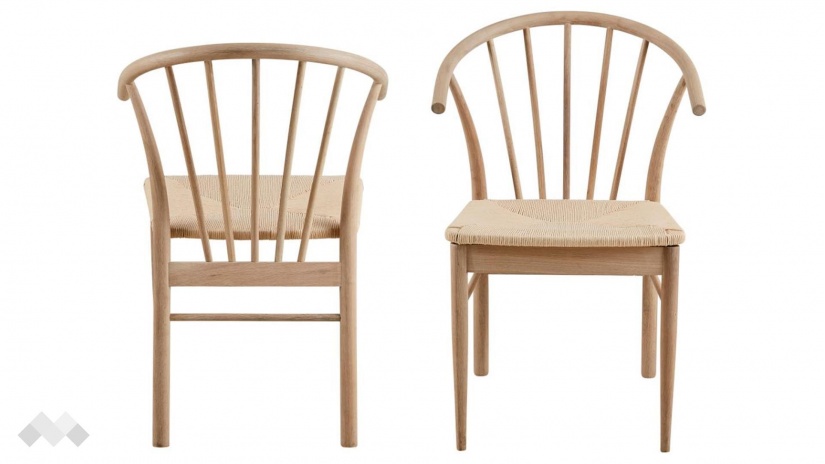 Трапезен стол Касандра светъл дъб с бежово - изглед 1 - МебелМаг Трапезен стол Касандра светъл дъб с бежово - изглед 1