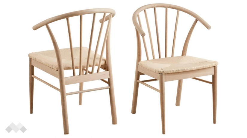 Трапезен стол Касандра светъл дъб с бежово - изглед 2 - МебелМаг Трапезен стол Касандра светъл дъб с бежово - изглед 2