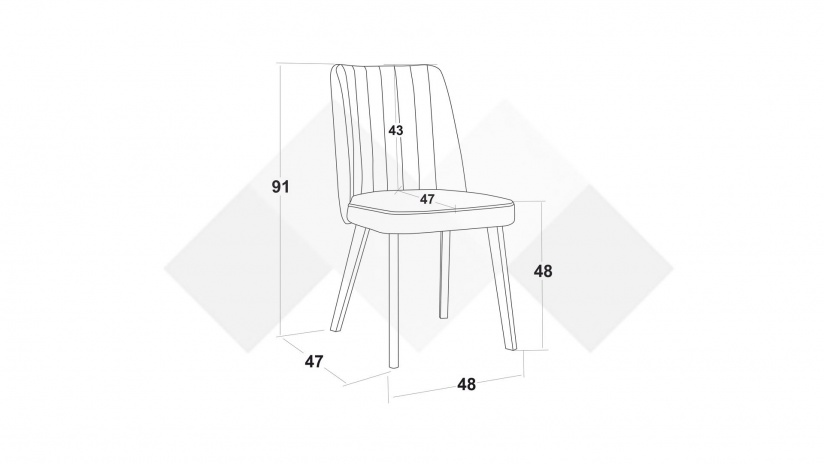 Трапезен стол Клариса сив с бяло - изглед 5 - МебелМаг Трапезен стол Клариса сив с бяло - изглед 5