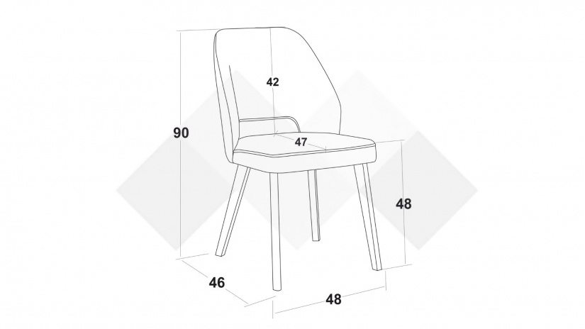 Трапезен стол Луна кафяв - изглед 5 - МебелМаг Трапезен стол Луна кафяв - изглед 5