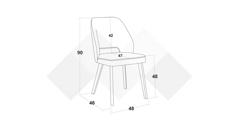 Трапезен стол Луна зелен с бяло - изглед 5 - МебелМаг Трапезен стол Луна зелен с бяло - изглед 5