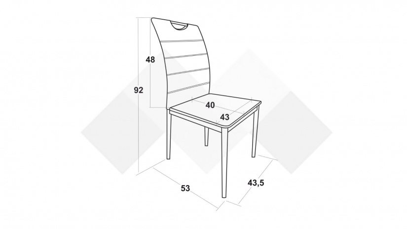 Трапезен стол Макс син - изглед 7