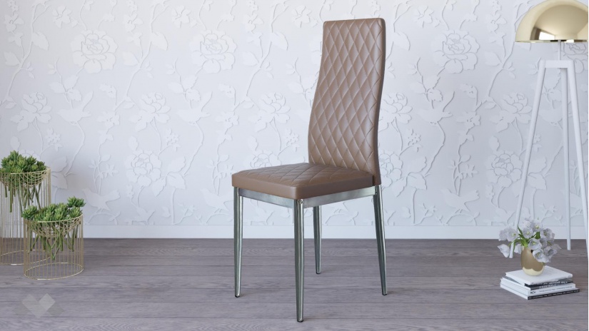 Трапезен стол Матеус бежов - изглед 1 - МебелМаг Трапезен стол Матеус бежов - изглед 1