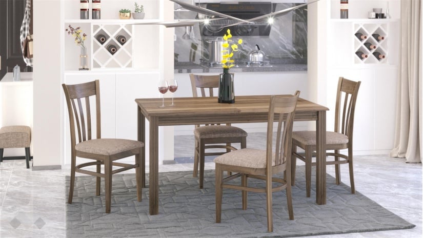 Трапезен стол Нора светъл орех - изглед 2 - МебелМаг Трапезен стол Нора светъл орех - изглед 2