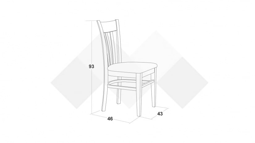 Трапезен стол Нора светъл орех - изглед 4 - МебелМаг Трапезен стол Нора светъл орех - изглед 4