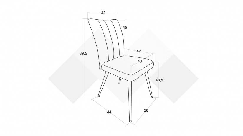 Трапезен стол Рафаел сив - изглед 3