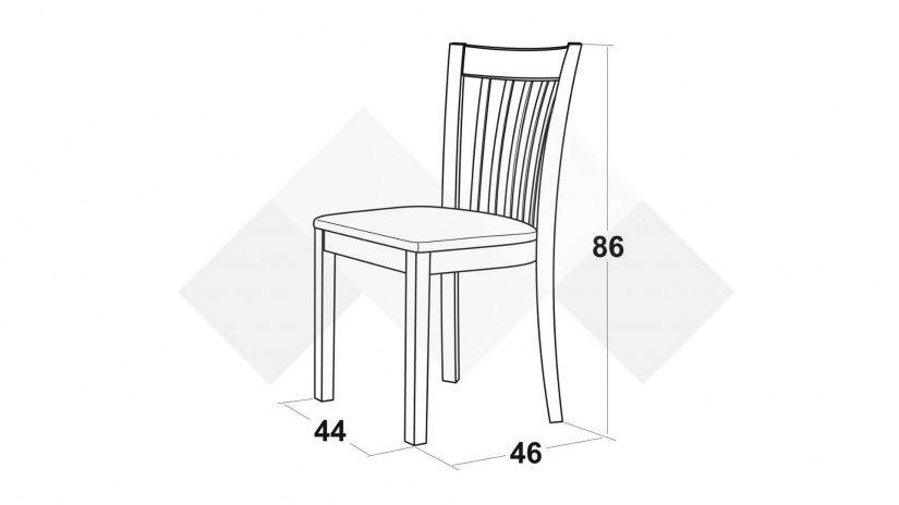 Трапезен стол Руди 2 венге - изглед 2