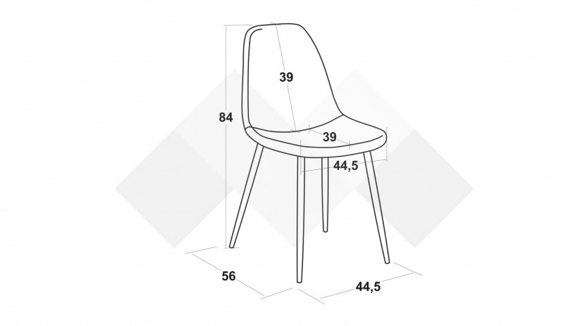 Трапезен стол Седрик сив - изглед 6
