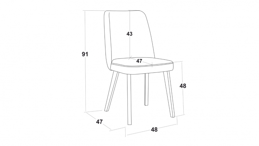 Трапезен стол Теа кафяв - изглед 5