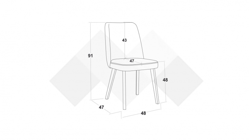 Трапезен стол Теа зелен с бяло - изглед 5