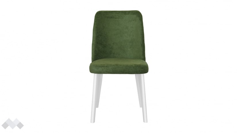 Трапезен стол Теа зелен с бяло - изглед 1