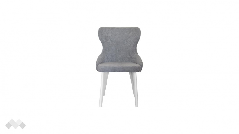 Трапезен стол Вая сив с бяло - изглед 1