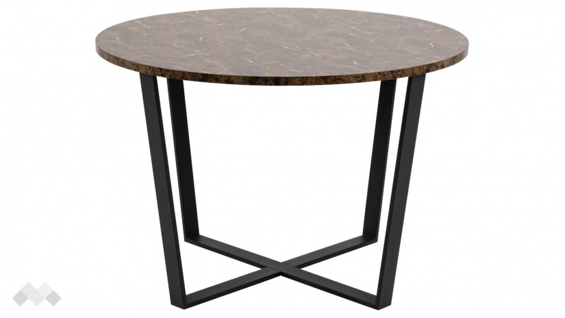 Трапезна маса Амбъл неразтегателни кафяв мрамор с черно - изглед 2
