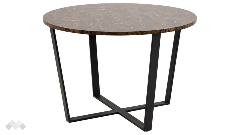 Трапезна маса Амбъл неразтегателни кафяв мрамор с черно - изглед 1