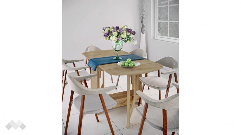 Трапезна маса Ейми неразтегателни дъб дакота - изглед 2