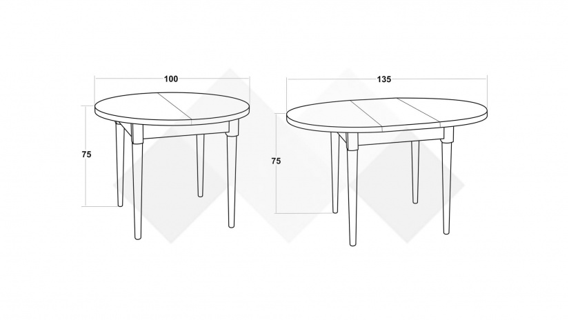 Трапезна маса Емъри разтегателни светла сонома - изглед 5