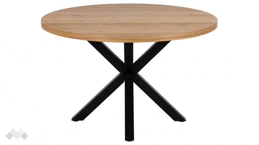 Трапезна маса Хевън неразтегателни дъб натурал с черна стомана - изглед 2 - МебелМаг Трапезна маса Хевън неразтегателни дъб натурал с черна стомана - изглед 2