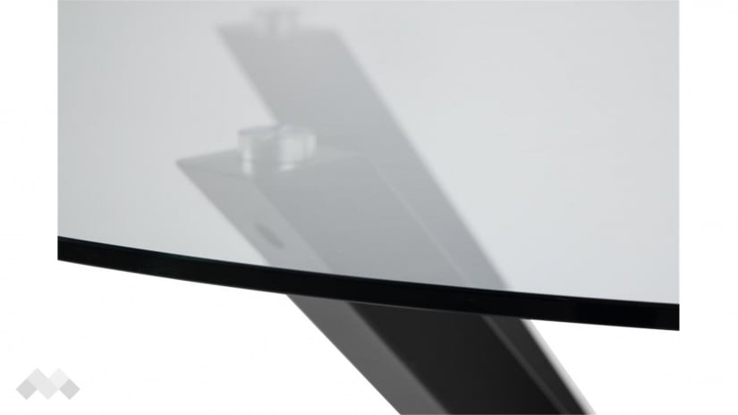 Трапезна маса Хевън неразтегателни стъкло с черна стомана - изглед 3 - МебелМаг Трапезна маса Хевън неразтегателни стъкло с черна стомана - изглед 3