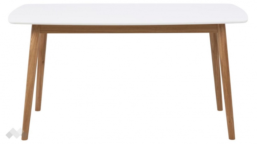 Трапезна маса Нагано неразтегателни дъб натурал с бяло - изглед 2