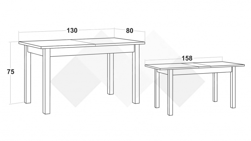 Трапезна маса Нати L разтегателни орех - изглед 3
