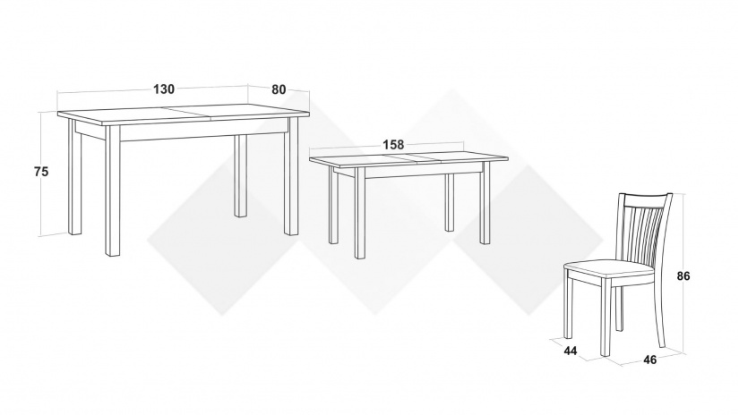 Трапезен комплект Нати L комплект със столове орех - изглед 3 - МебелМаг Трапезен комплект Нати L комплект със столове орех - изглед 3